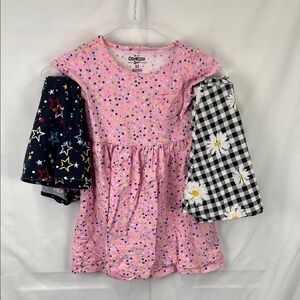Wonder Nation (4-5) and Gymboree (5) - Girl’s Dress - Daisy, Stars and Pink Dots